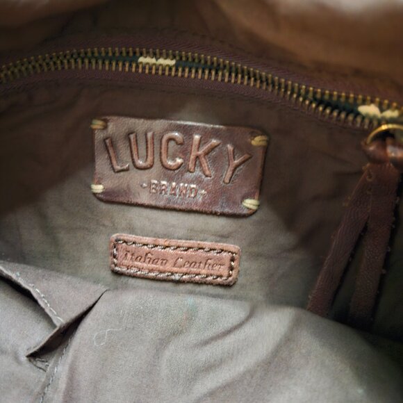 Lucky Brand Brown Abbey Road Fold-over Crossbody Bag. - Picture 7 of 7